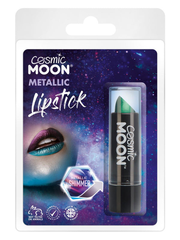 Cosmic Moon Metallic Lipstick, Green Dress Loud
