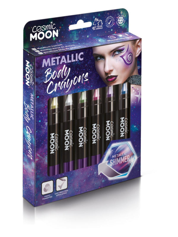 Cosmic Moon Metallic Body Crayons, Assorted Dress Loud