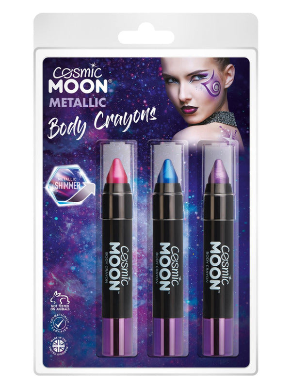 Cosmic Moon Metallic Body Crayons, Purple & Pink Dress Loud