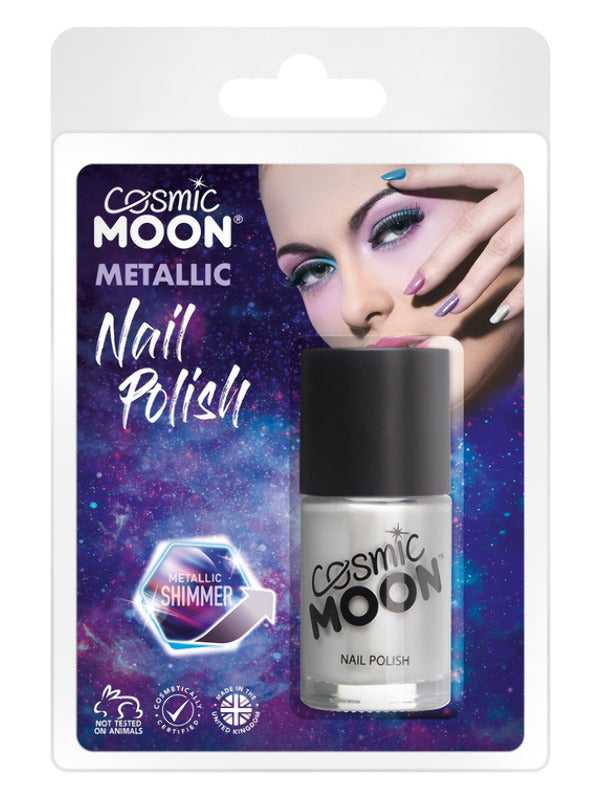 Cosmic Moon Metallic Nail Polish, Silver Dress Loud