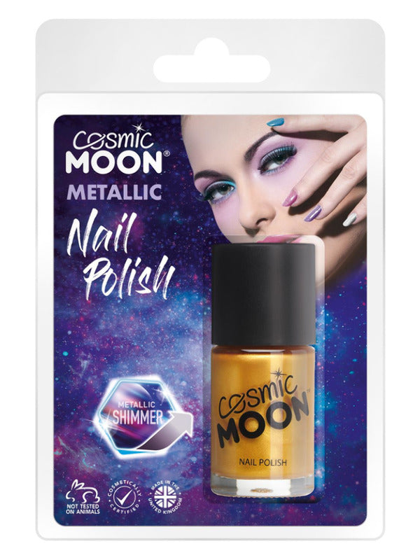 Cosmic Moon Metallic Nail Polish, Gold Dress Loud