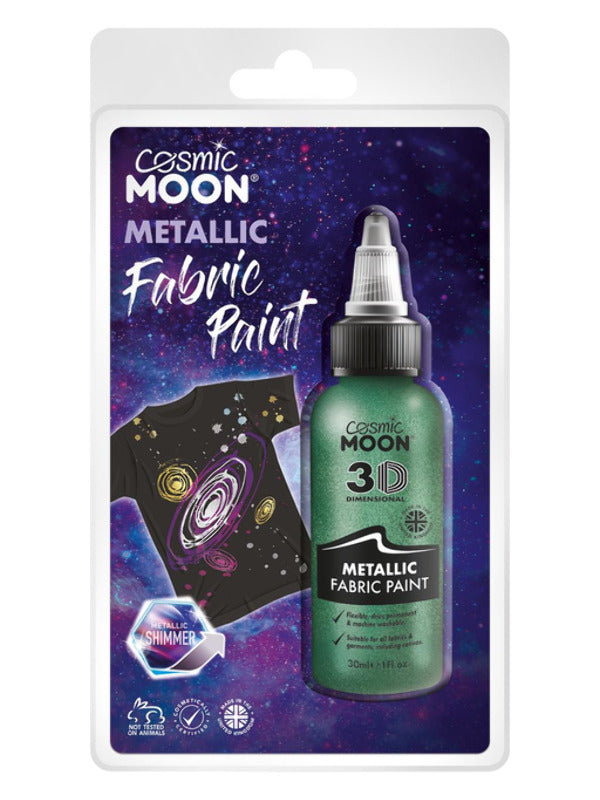 Cosmic Moon Metallic Fabric Paint, Green Dress Loud