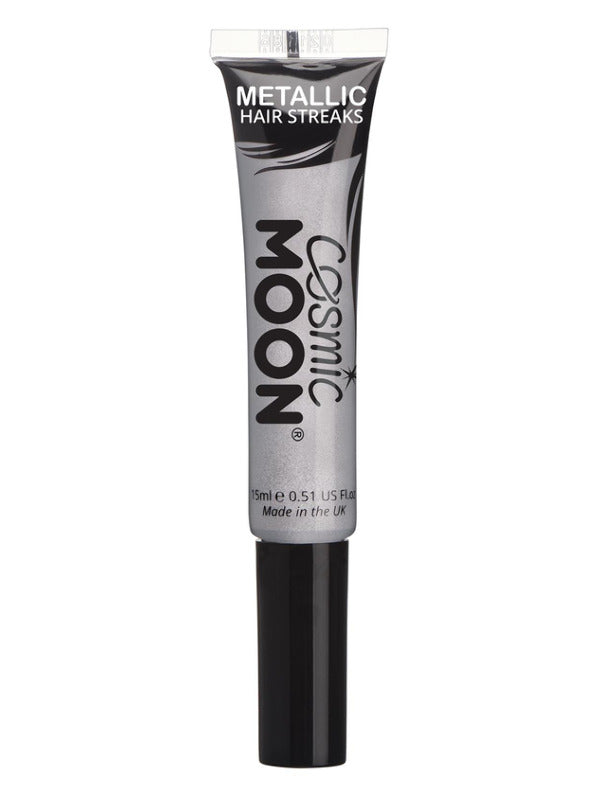 Cosmic Moon Metallic Hair Streaks, Silver Dress Loud