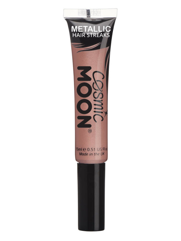 Cosmic Moon Metallic Hair Streaks, Rose Gold Dress Loud
