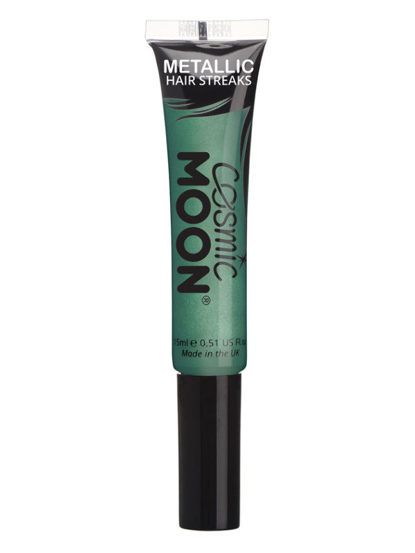 Cosmic Moon Metallic Hair Streaks, Green Dress Loud