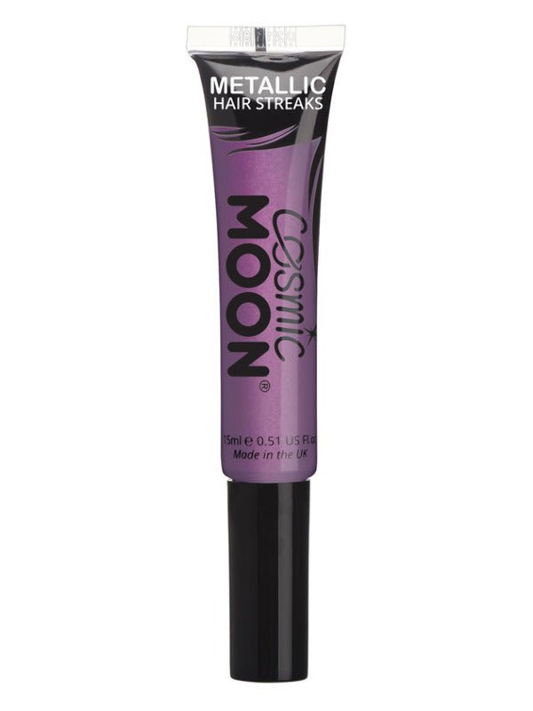 Cosmic Moon Metallic Hair Streaks, Purple Dress Loud