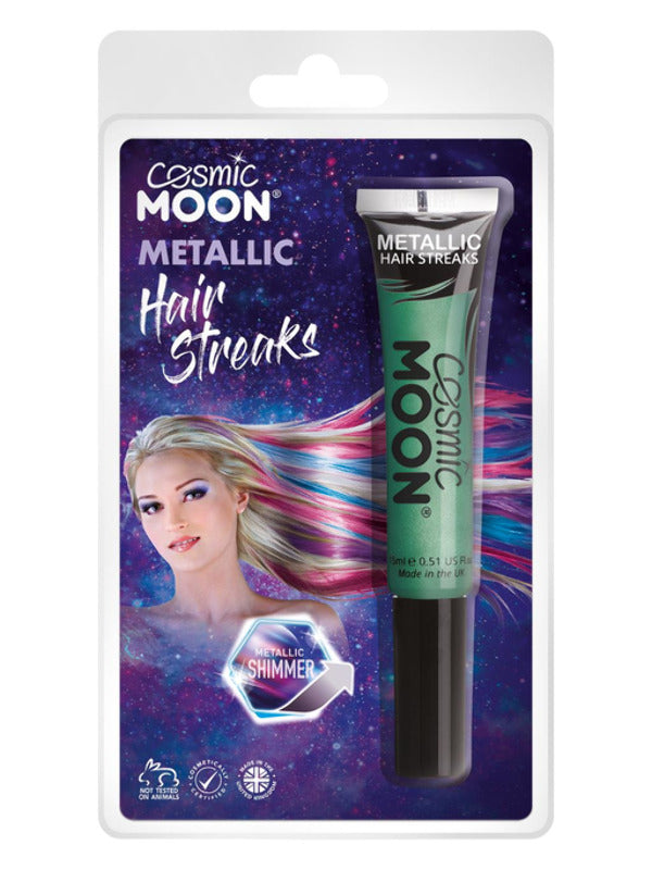 Cosmic Moon Metallic Hair Streaks, Blue Dress Loud