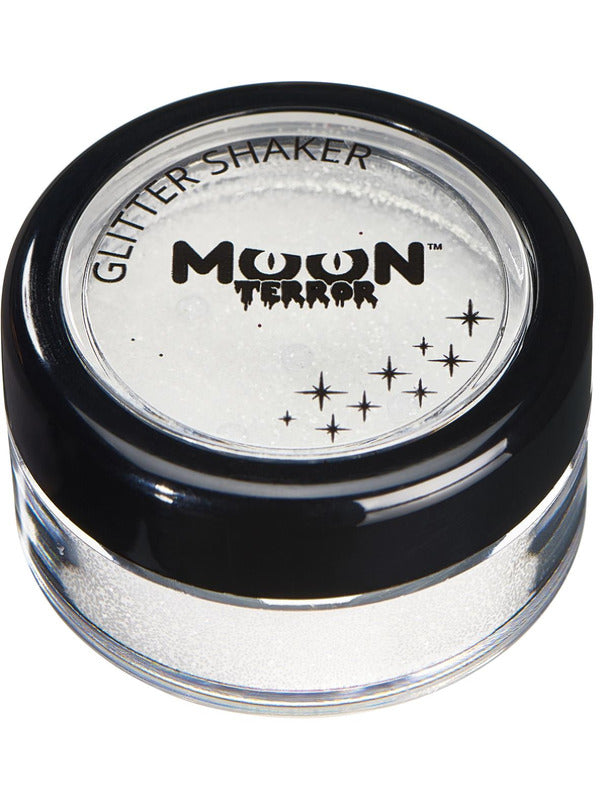 Moon Terror Halloween Glitter Shakers, White Dress Loud