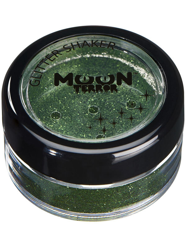 Moon Terror Halloween Glitter Shakers, Green Dress Loud