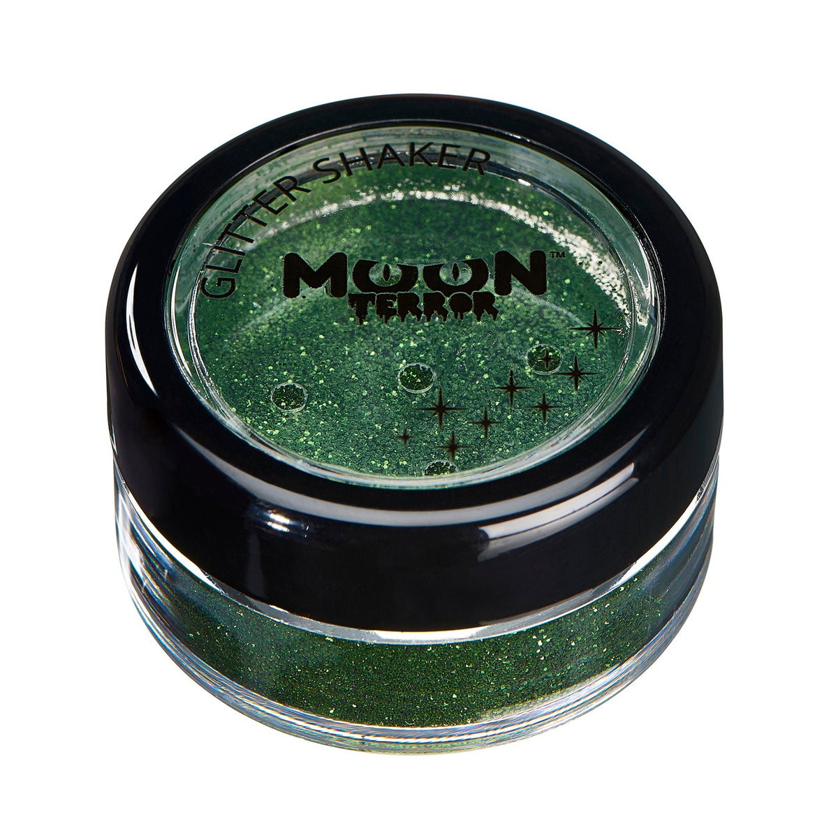 Moon Terror Halloween Glitter Shaker, Green