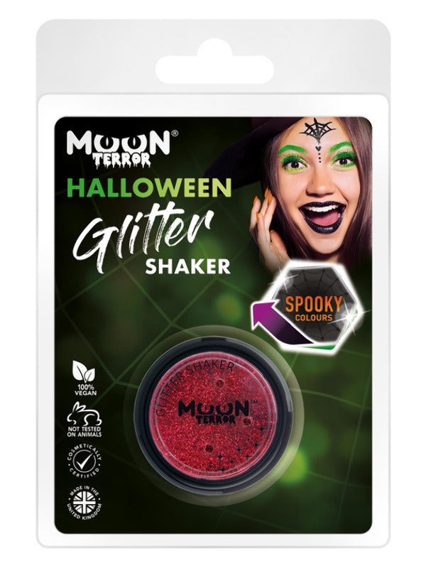 Moon Terror Halloween Glitter Shakers, Red Dress Loud