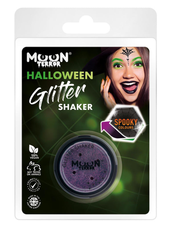 Moon Terror Halloween Glitter Shakers, Purple Dress Loud