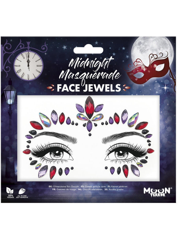 Moon Terror Face Jewels, Midnight Masquerade Dress Loud