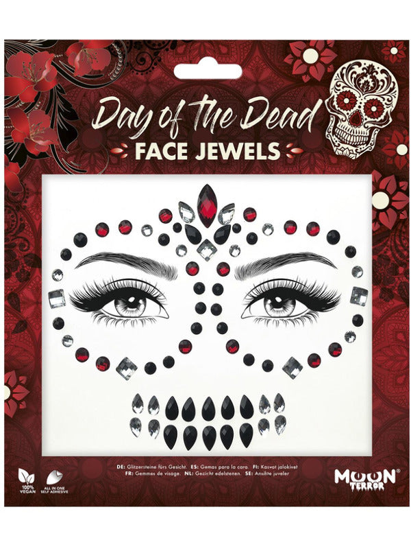 Moon Terror Face Jewels, Day of the Dead Dress Loud