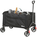 Outsunny Folding Trolley on Wheels, Garden Cart with Openable Sides Dress Loud
