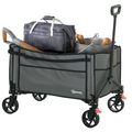 Outsunny Folding Trolley on Wheels, Garden Cart with Openable Sides Dress Loud
