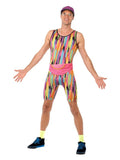Aerobics Instructor Costume, Multi-Coloured Dress Loud