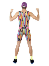 Aerobics Instructor Costume, Multi-Coloured Dress Loud