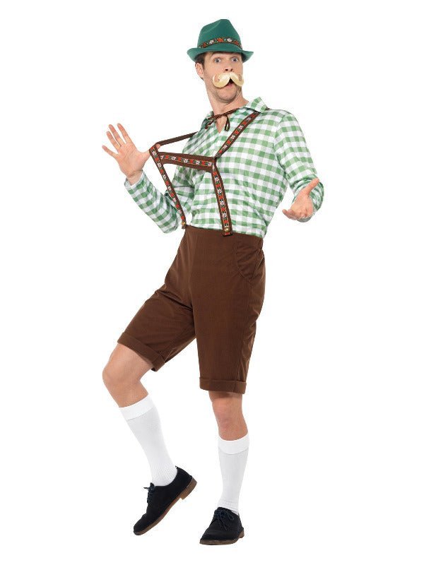 Alpine Bavarian Costume, Green & Brown Dress Loud