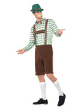 Alpine Bavarian Costume, Green & Brown Dress Loud