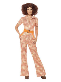 Authentic 70s Chic Costume, Orange Dress Loud
