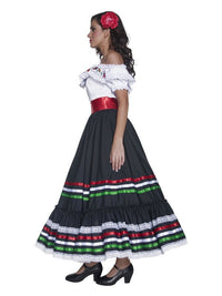 Authentic Western Sexy Senorita Costume, Black & W Dress Loud