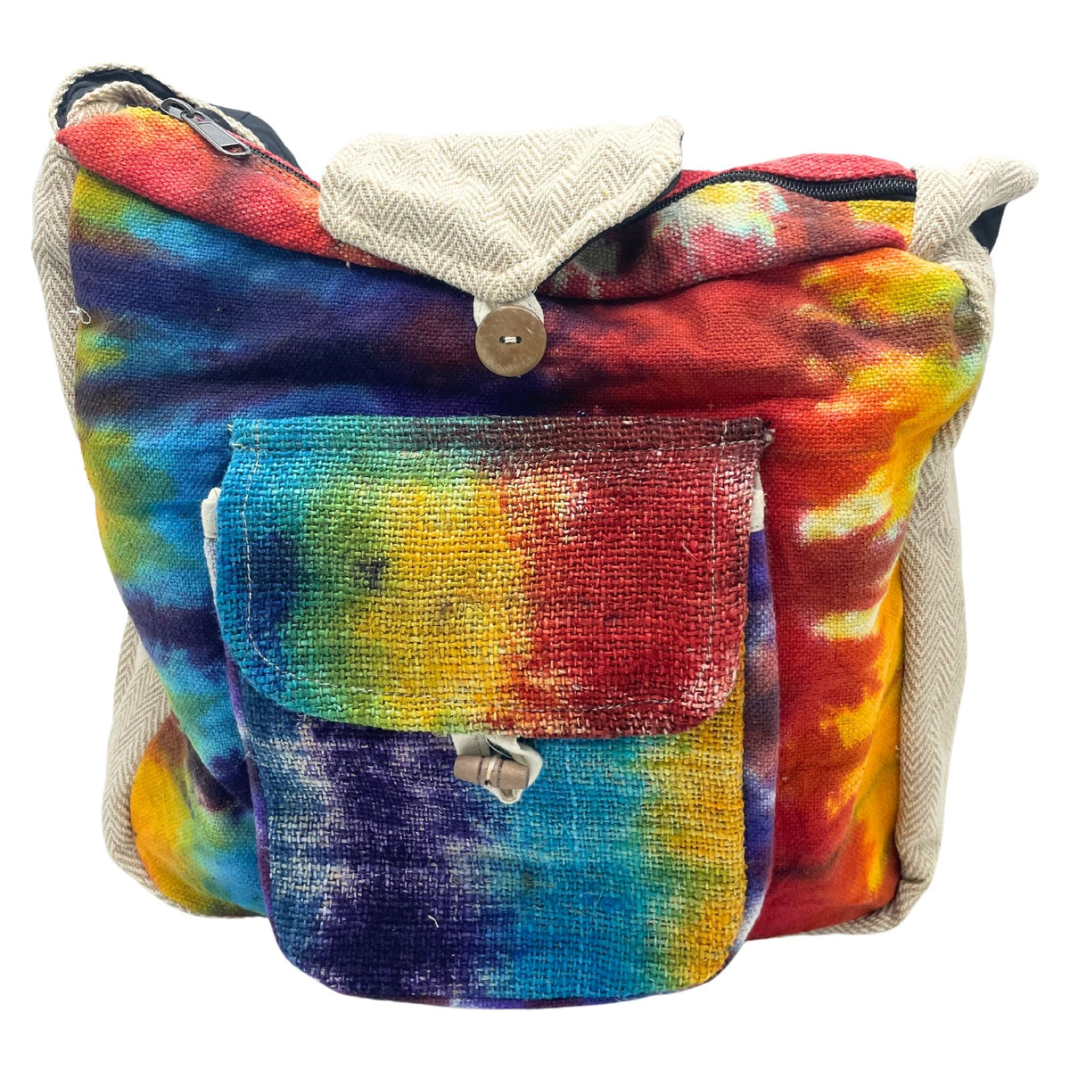 Tiedye Hemp Study Bag with Front Pocket Dress Loud
