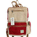 Large Boxy Hemp Backpack - Wine & Cream Dress Loud