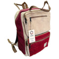 Large Boxy Hemp Backpack - Wine & Cream Dress Loud