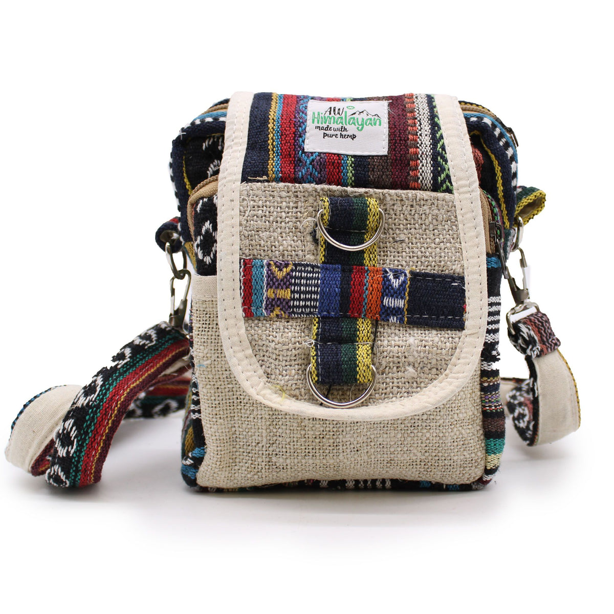 Body-Cross Natural Hemp & Jhari Travel Bag Dress Loud