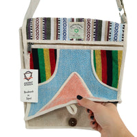Hemp Laptop Messenger Bag - Triangle Dress Loud