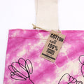 Tye-Dye Cotton Bag (6oz) - 38x42x12cm - Lotus Buddha - Blue - Natural Handle Dress Loud