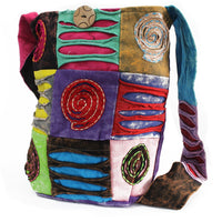Ethnic Sling Bag - Purple / Spiral Dress Loud
