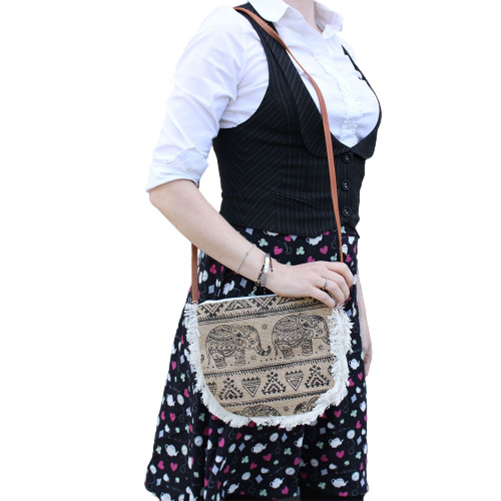 Fab Fringe Bag - Elephant Print Dress Loud