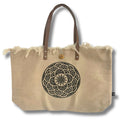 Natural Tote Bag Leather Handle - Mandela Dress Loud