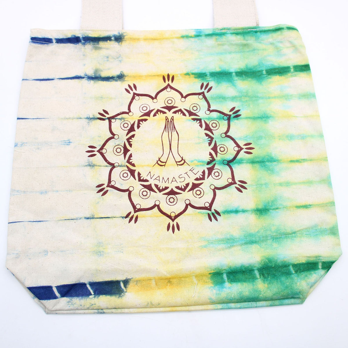 Tye-Dye Cotton Bag (6oz) - 38x42x12cm -  Namaste Hands - Multi - Natural Handle Dress Loud