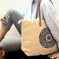 Natural Tote Bag Leather Handle - Mandela Dress Loud