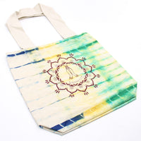 Tye-Dye Cotton Bag (6oz) - 38x42x12cm -  Namaste Hands - Multi - Natural Handle Dress Loud
