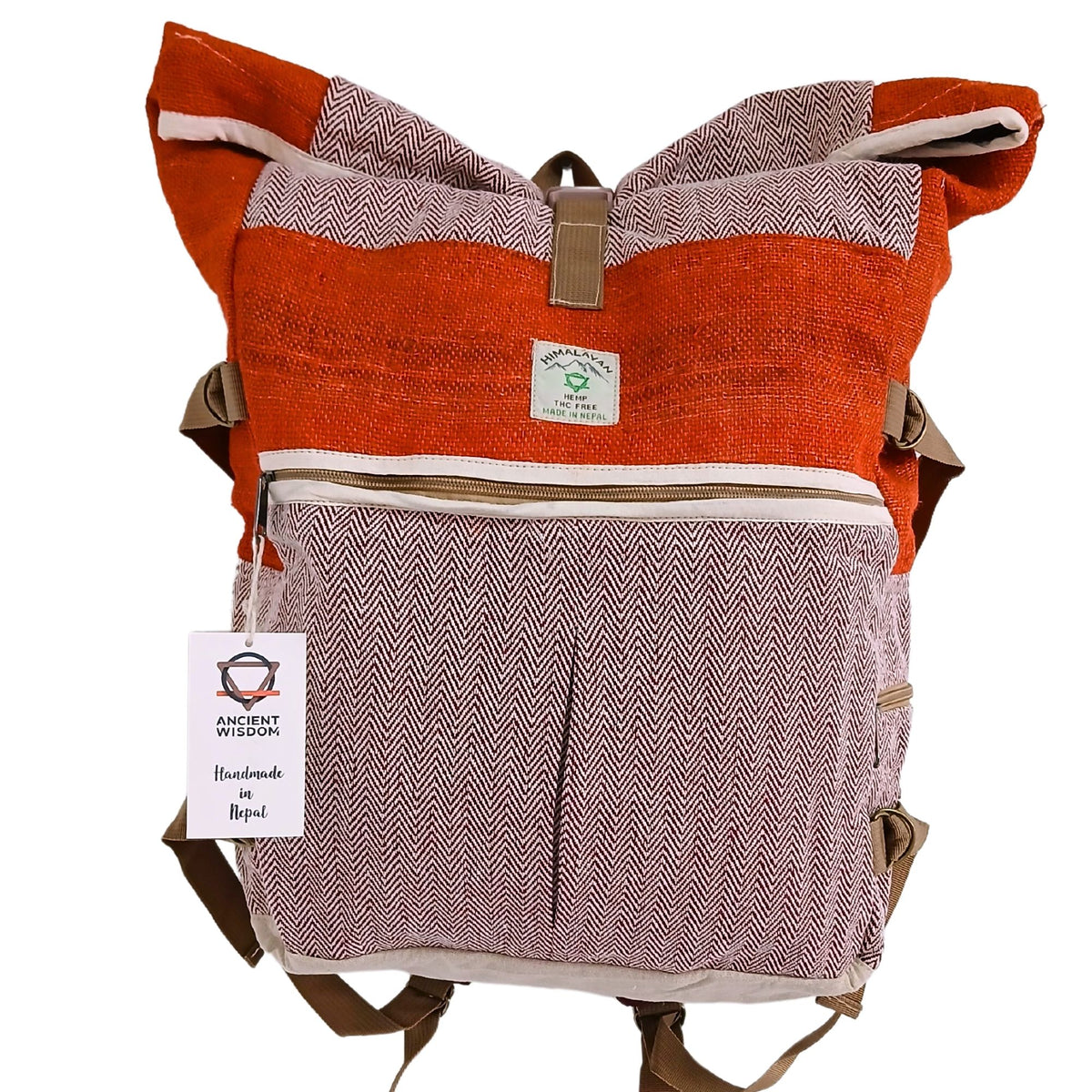 Hemp Trekking Rolling Backpack - Sunset Orange Dress Loud