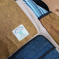 Large Boxy Hemp Backpack - Teal & Tumeric Dress Loud