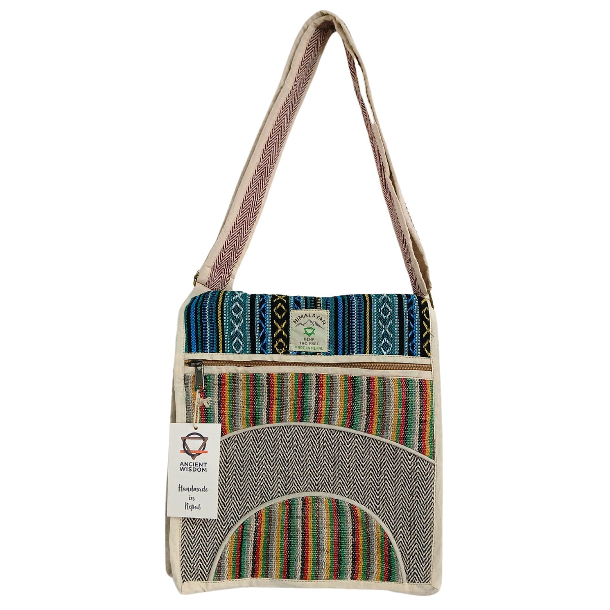 Hemp Laptop Messenger Bag - Curves Dress Loud