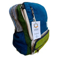 Large Boxy Hemp Backpack - Teal & Sage Dress Loud