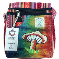 Hemp Embroidery Mushroom Party Bag - Orange Mushrooms Dress Loud