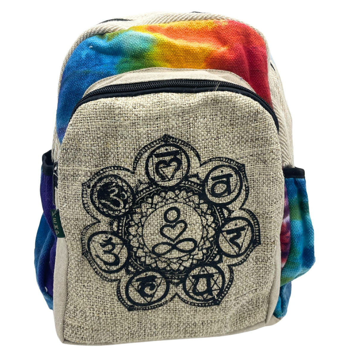 Tiedye Hemp Medium Backpack - 7 Chakra Dress Loud