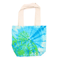 Tye-Dye Cotton Bag (6oz) - 38x42x12cm - Sea Shell - Blue/Green - Green Handle Dress Loud