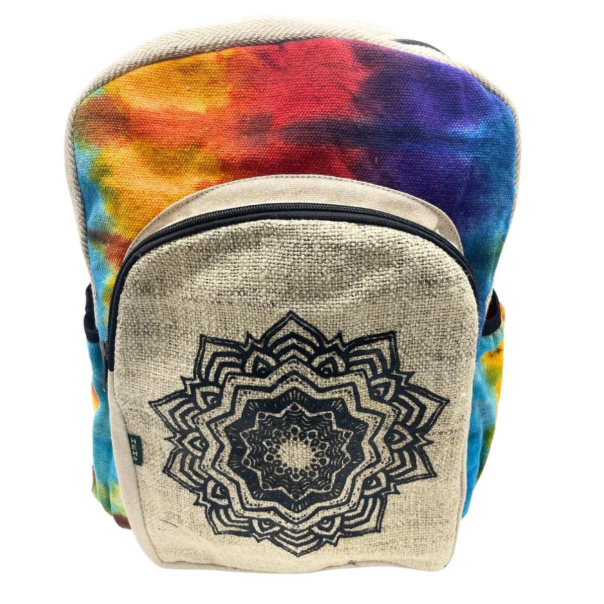 Tiedye Hemp Large Backpack - Mandala Dress Loud