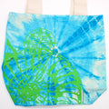 Tye-Dye Cotton Bag (6oz) - 38x42x12cm - Sea Shell - Blue/Green - Green Handle Dress Loud