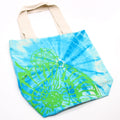 Tye-Dye Cotton Bag (6oz) - 38x42x12cm - Sea Shell - Blue/Green - Green Handle Dress Loud