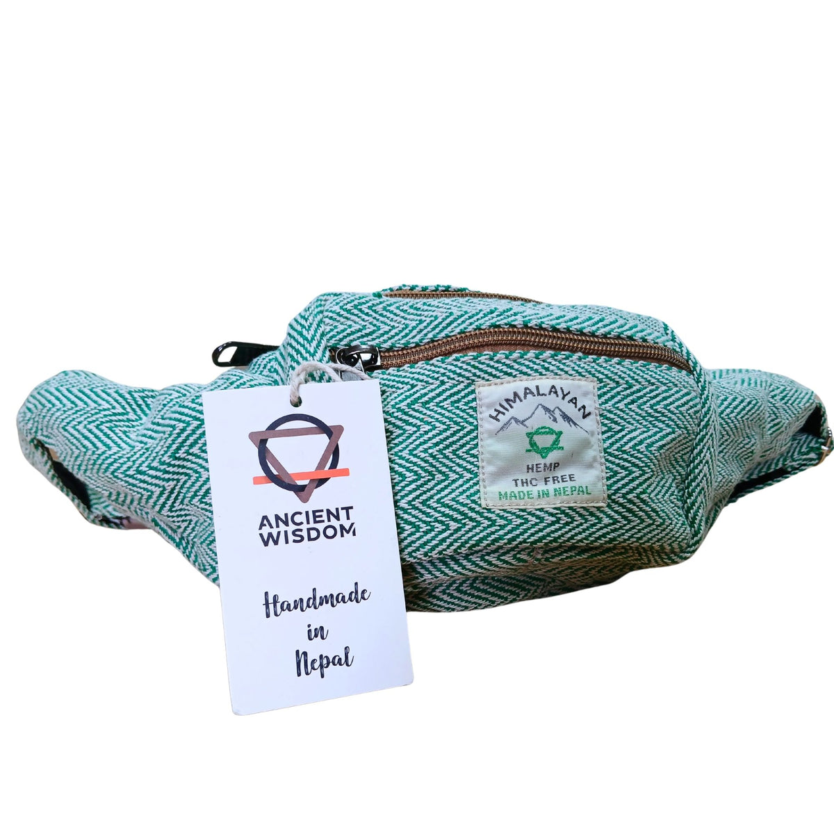 Cotton Hemp Style Belt (or Fanny) Bag - Sage Dress Loud
