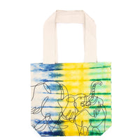 Tye-Dye Cotton Bag (6oz) - 38x42x12cm - Elephants - Multi - Natural Handle Dress Loud